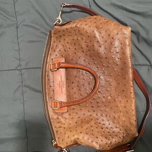 Dooney & Bourke Tan Ostrich Leather Satchel